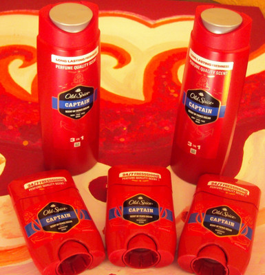5 x Old Spice Captain Deodorant Deo Stick Deostick ohne Aluminium + Duschgel NEU