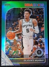 2019-20 NBA Hoops Premium Stock Dejounte Murray Spurs #117 Green Prizm SP NM-MT