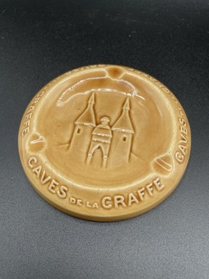 Vintage Caves de la Craffe Lunéville France Pottery Ashtray Dish