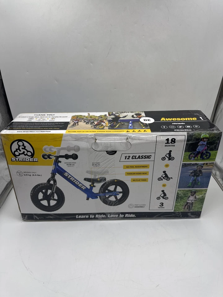 BICICLETA DE EQUILIBRIO STRIDER CLASSIC 12" PARA NIÑOS - AZUL Foto 3 de 4