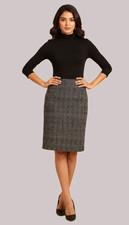 Banana Republic Women's Tweed Pencil Skirt Gray Black Textured Lined Size 10