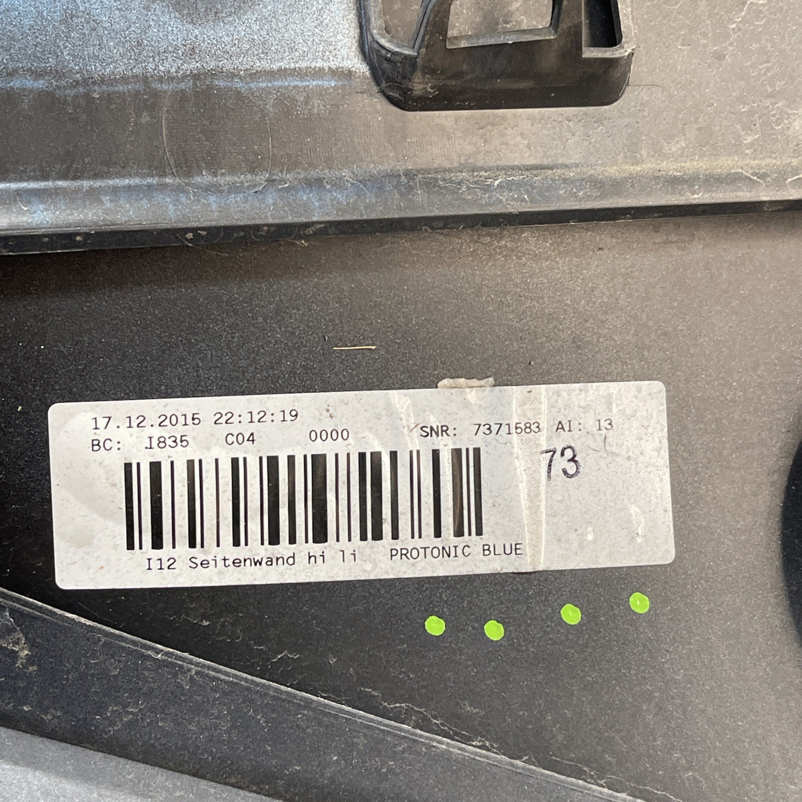 2014-2020 BMW i8 I12 Rear Left Fender Quarter Panel Cover Blue C01 OEM *NOTE*