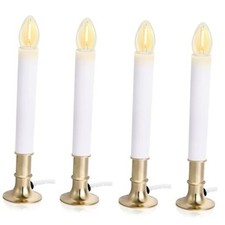 4-Pack Electric Christmas Window Candle Lights Dusk to Dawn with 4 Packs