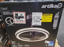 Artika Edwin 23" LED Chandelier Ceiling Fan Fandelier Black OPEN BOX