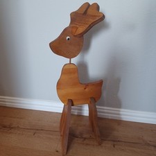 Vintage Wooden Reindeer - 30" - Pull Apart - Standing Rustic Christmas 5 Piece
