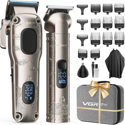 VGR Haarschneidemaschine Trimmer Set 14 Kaemme USB Haarschneider Herren Profi