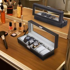 Watch Storage Box Lockable Collector Wrist Watch Organizer Case Holder