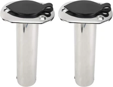 2X Boat Fishing Rod Holder Stainless Steel Flush Mount 90 Degree Rod Pod