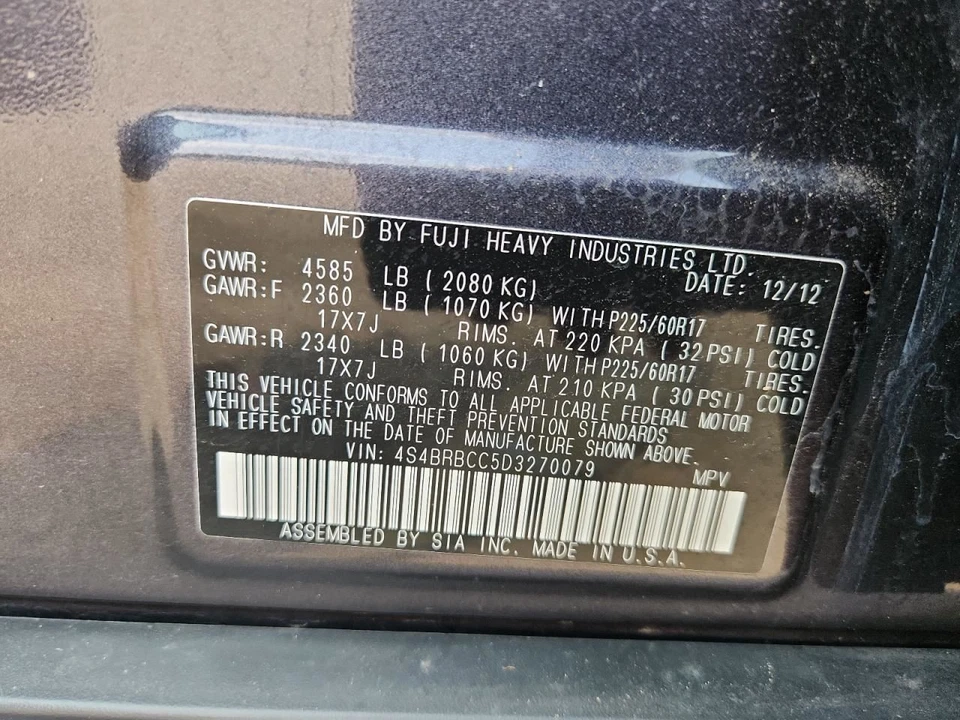 Estación de maletero/portón trasero Wgn Outback para 10-14 LEGACY 2736351 Foto 2 de 4