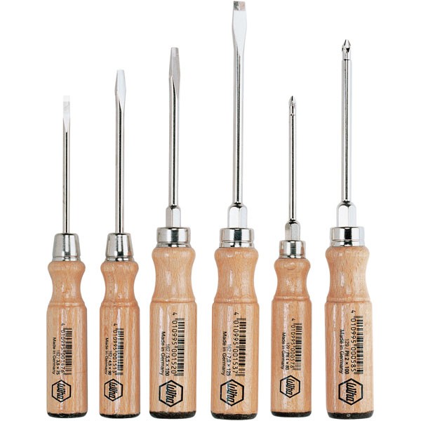 Wiha 162HK6SO Wooden Slotted/ Phillips Screwdriver Set - 6pc