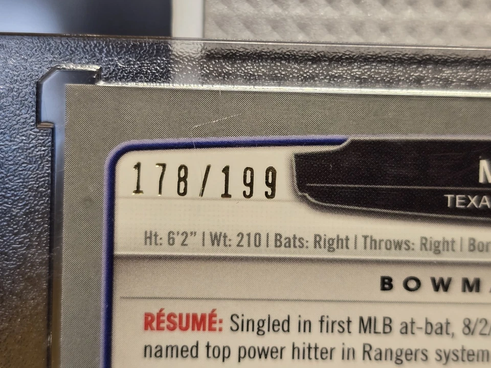 2013 Bowman Chrome Purple Refractor #83 Mike Olt Rangers /199 - Image 2 of 3