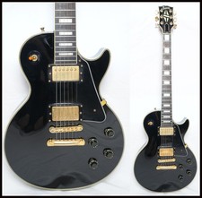 Burny RLC-70 BL Les Paul Custom Guitar Japan, Gibson PU, 80s Condition