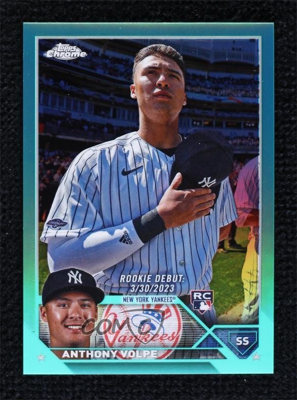 2023 Topps Chrome Update Debut Aqua Refractor /199 Anthony Volpe Rookie RC 11ng