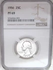 1956 Washington Quarter NGC PF69 = A Bright SILVERY 25c BOOK VALUE = $150