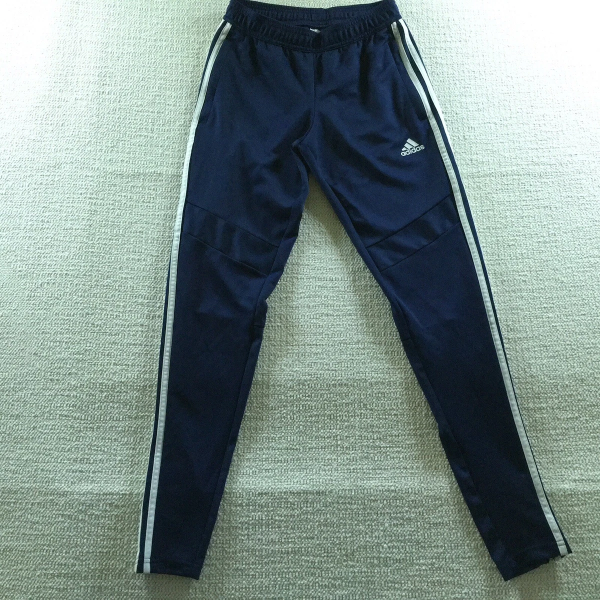Adidas Pants Women XS Blue Zip Pockets Elastic Waist Inside