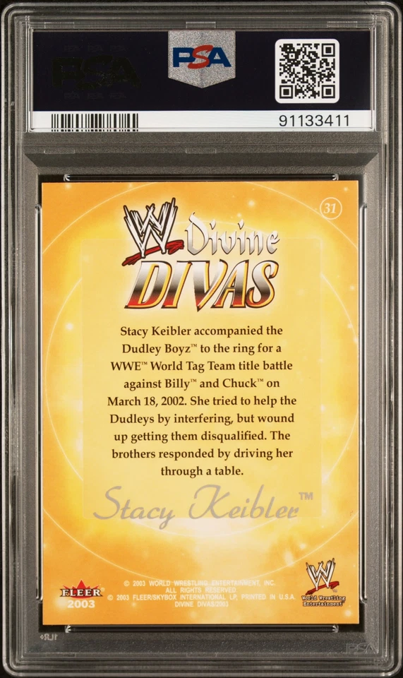 Stacy Keibler 2003 Fleer WWE Divine Divas #31 Low Pop - PSA 10 AEW TNA Foto 2 de 2