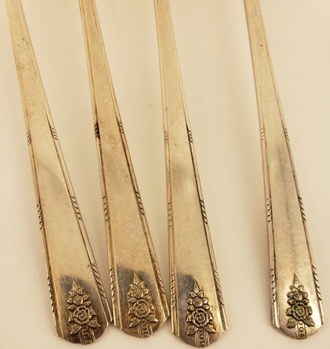 Vintage Oneida Community Par Plate 1949 Linda Set of 4 Iced Tea Spoons - Picture 2 of 7