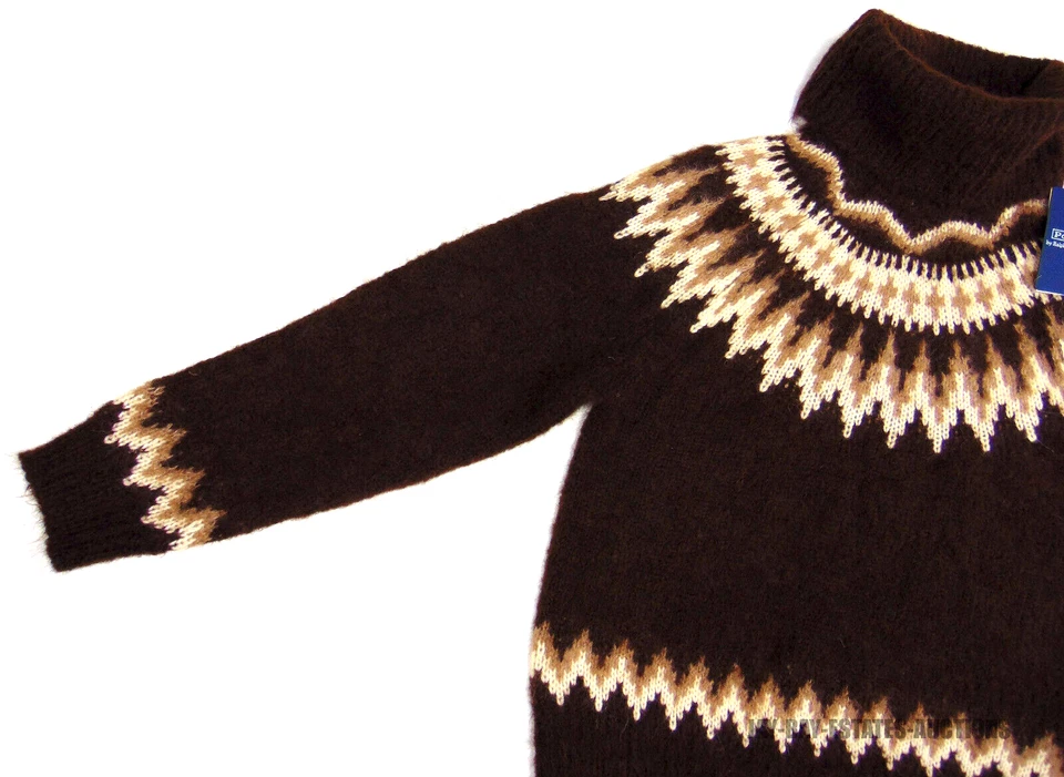 NUEVO POLO RALPH LAUREN FAIR ISLE MEZCLA DE LANA CUELLO ALTO SUÉTER MARRÓN MUJER PEQUEÑO Foto 2 de 4