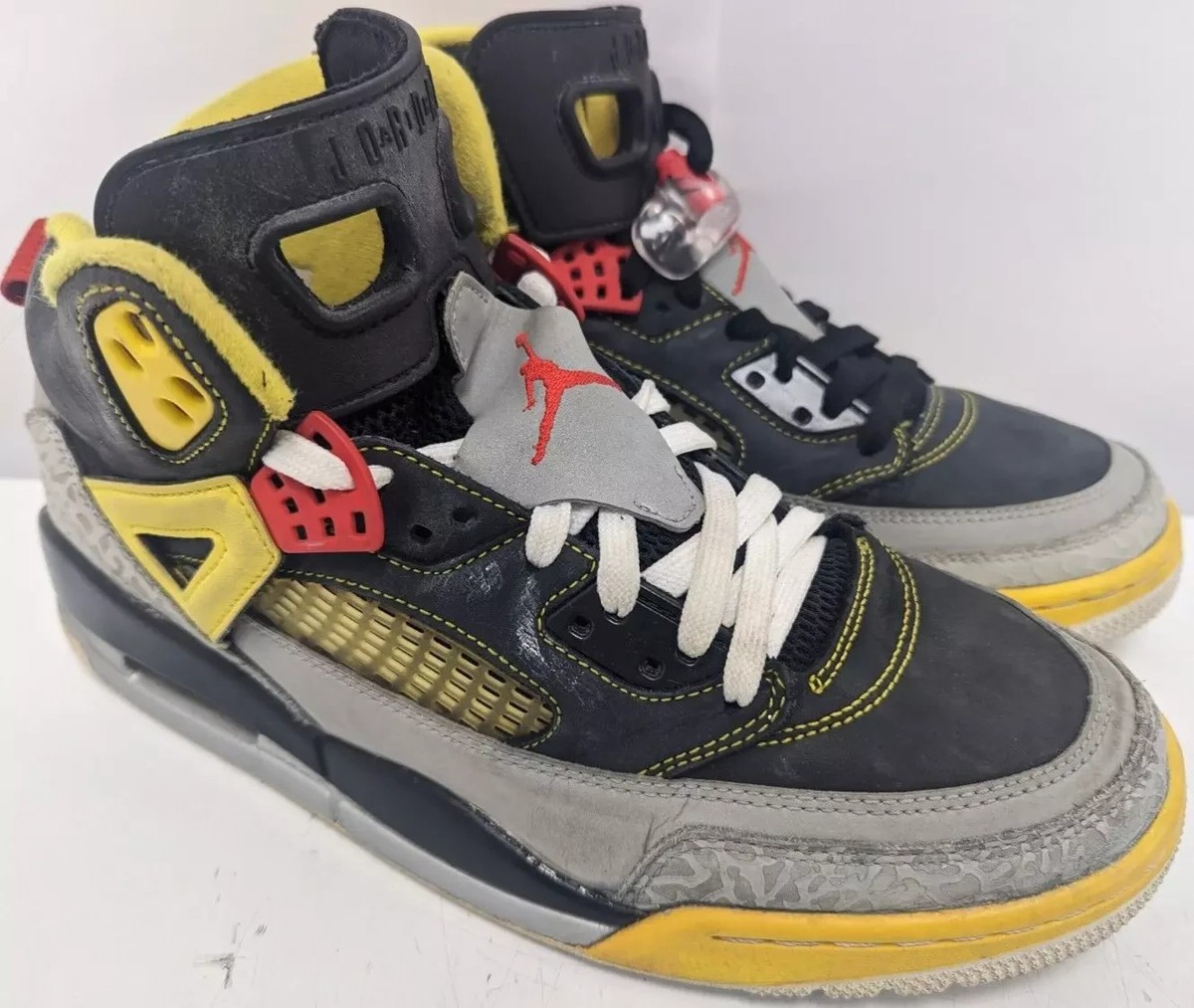 NIKE AIR JORDAN SPIZIKE 3M BLACK/YELLOW TRAINERS, kids unisex UK13