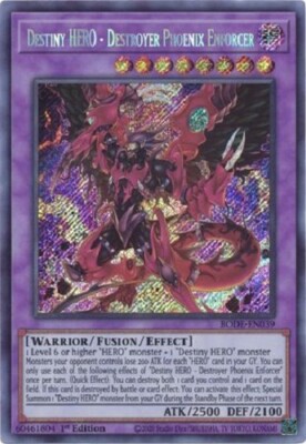 * DESTINY HERO - DESTROYER PHOENIX ENFORCER * BODE-EN039 1ST EDITION NM YUGIOH!