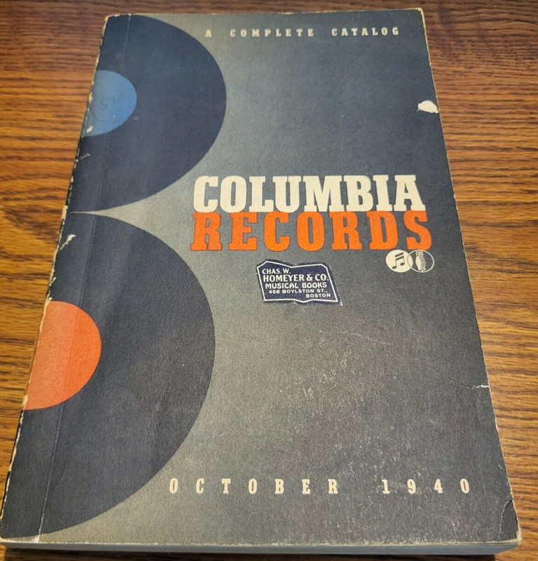 A COMPLETE CATALOG COLUMBIA RECORDS OCTOBER 1940