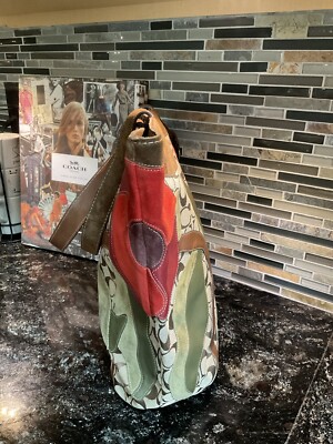 バッグ Coach Ltd Ed Poppy For Peace Hippie Hobo Rare COACH Ltd Ed Poppy For Peace Hippie Hobo Bag Pink