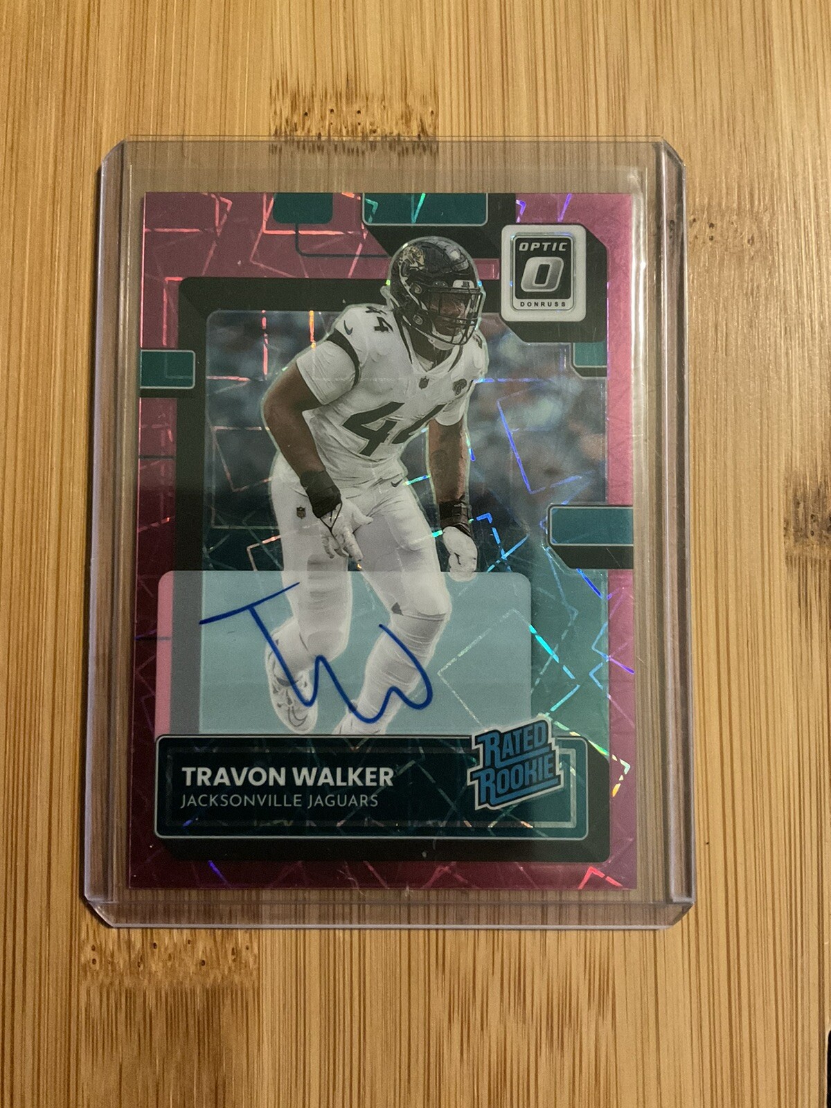 2022 Donruss Optic Rated Pink Velocity Prizm 39/50 Travon Walker Rookie Auto RC