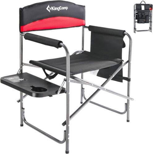 KingCamp Folding Camping Directors Chair Oversize 20.86" Wide Heavy People 200kg - Afbeelding 1 van 8