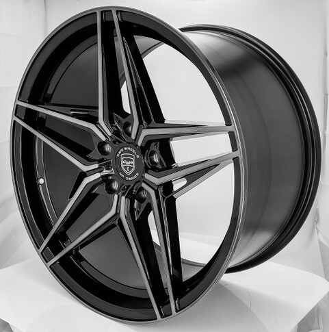 GWG 4 HP5 22 inch STAGGERED Black Rims fits MASERATI GRANTURISMO S 2008 - 2013
