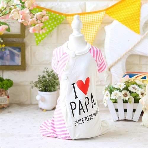Pet Clothes Spring Pajamas I love Mama or Papa for Pet, Dog,Cat or Small Animals - Picture 9 of 10