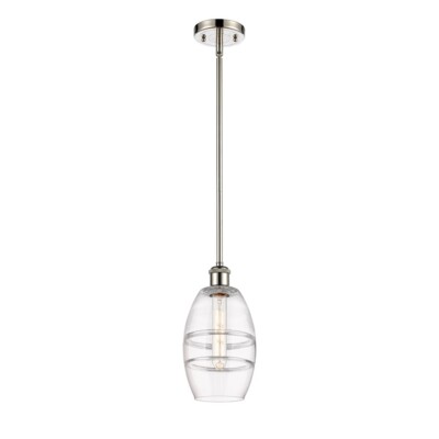 Innovations 516-1S Vaz 1Lt 6'' Stem Mini Pendant, PN/Clear - 516-1S-PN-G557-6CL