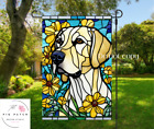 New ListingYellow Labrador Retriever Dog Stained Glass Decorative Yard Garden Flag