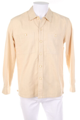 MANGO MAN shirt Patch Pockets S nude