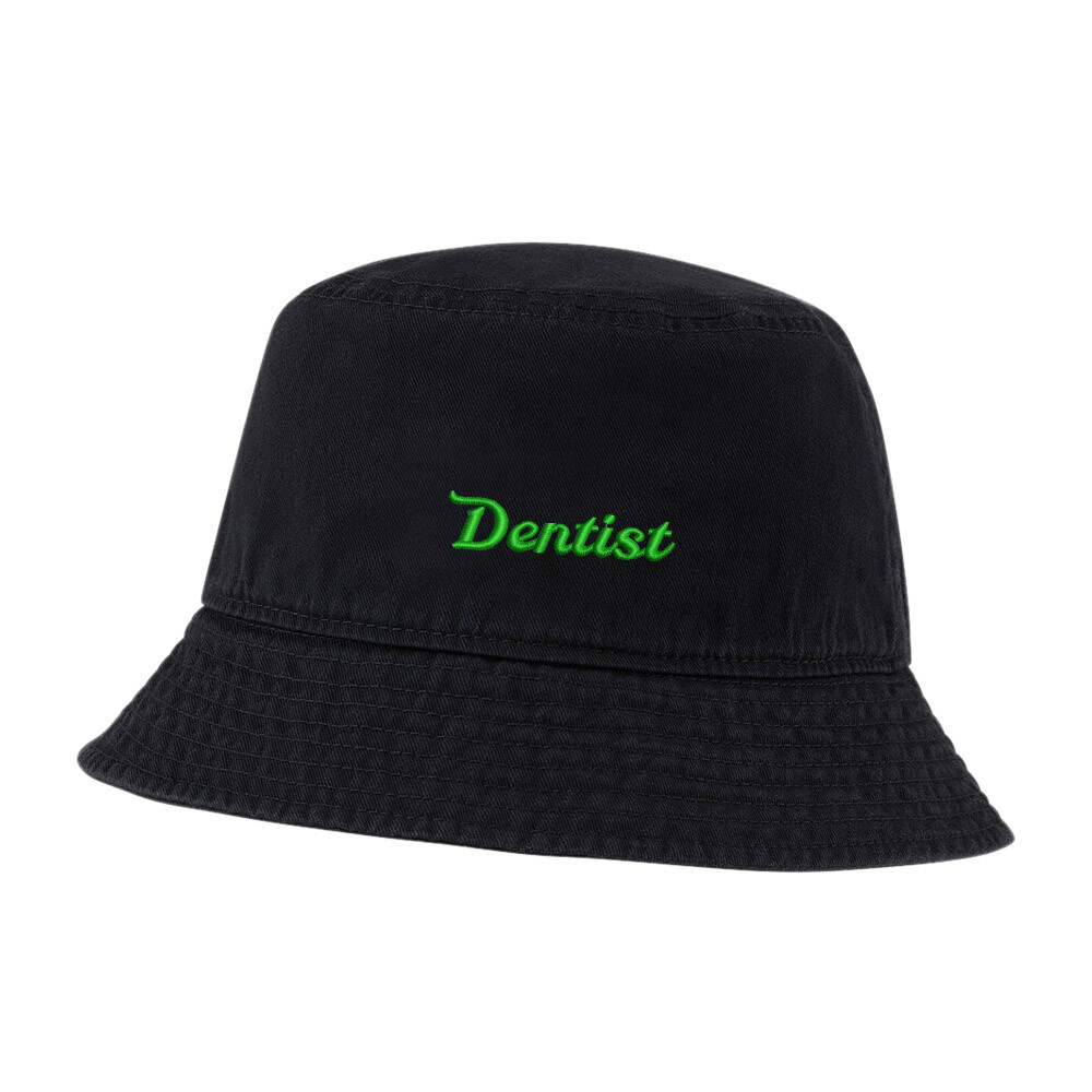 Stylish Washed Cotton Bucket Hat for Men and Women Dentist Embroidered Design