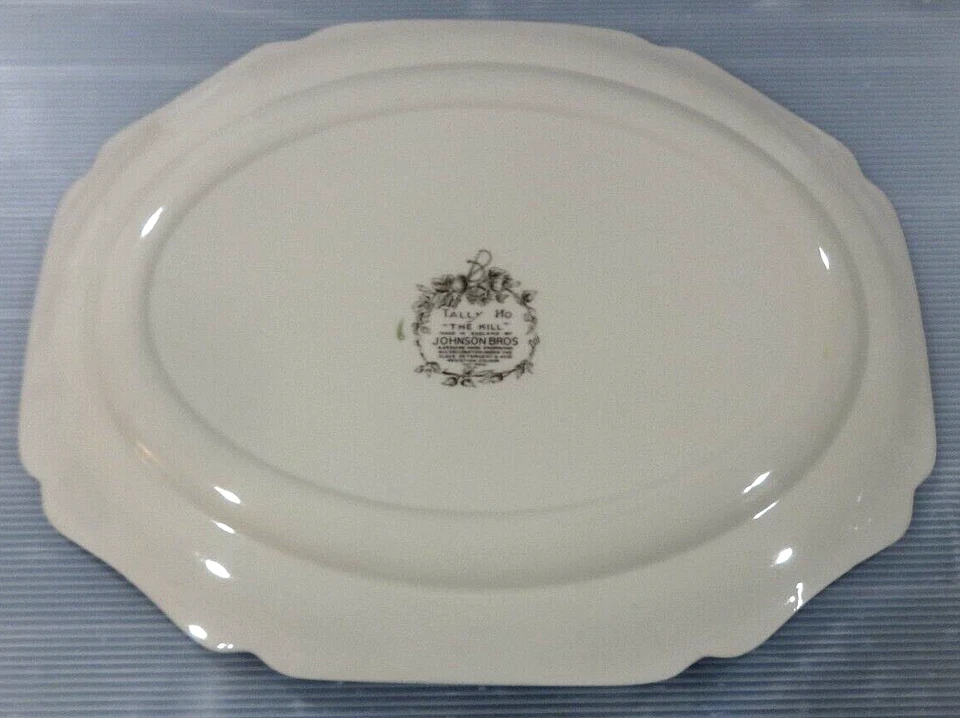 ВИНТАЖНЫЙ и РЕДКИЙ-JOHNSON BROTHERS--TALLY HO--БОЛЬШОЕ ПРАЗДНИЧНОЕ БЛЮДО-«УБИЙСТВО»! - Изображение 4 из 4
