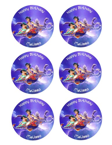 ALADDIN AND JASMINE Edible Party cake topper image - Picture 6 of 10