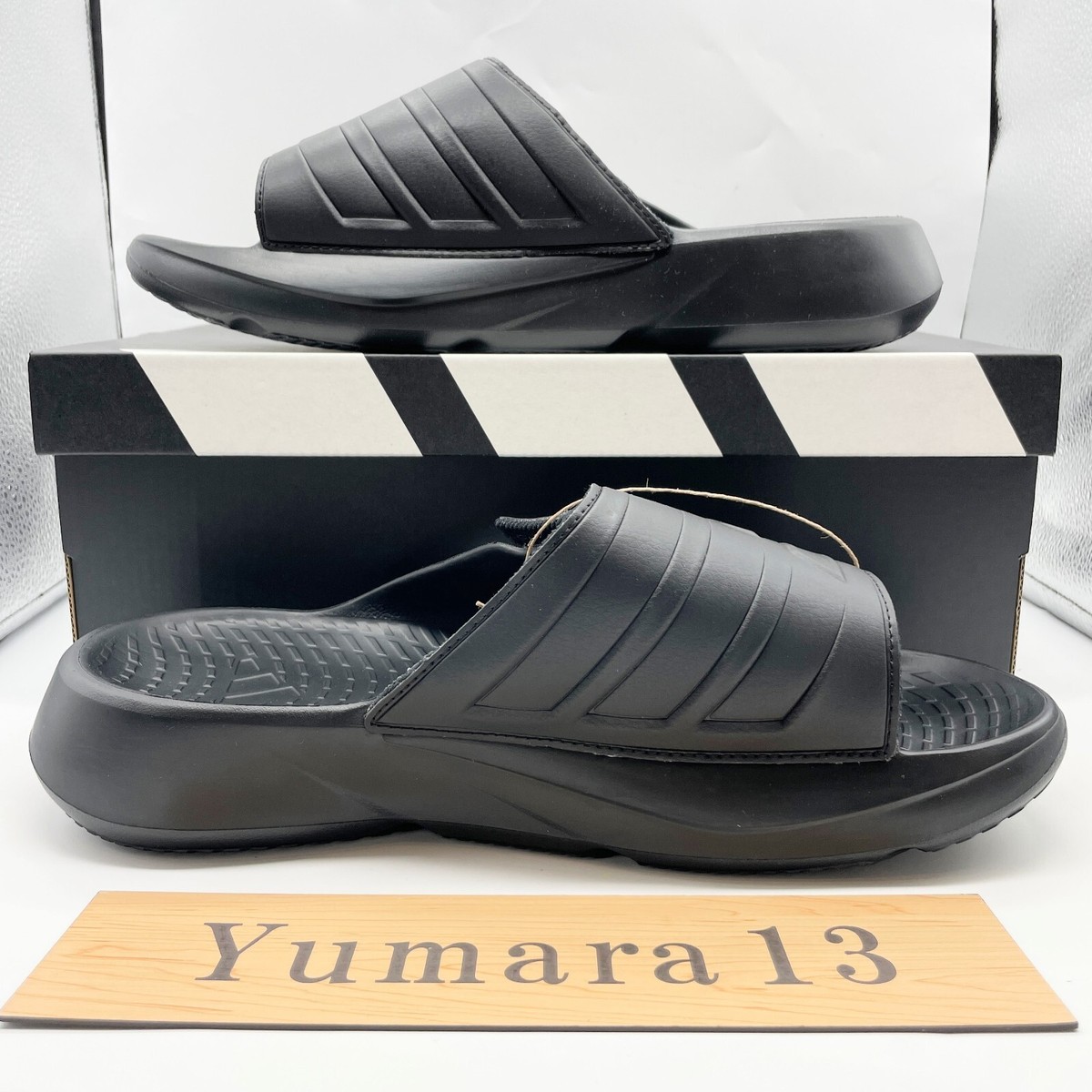adidas Lightblaze Slide Core Black Cloud White JR1253 Men's