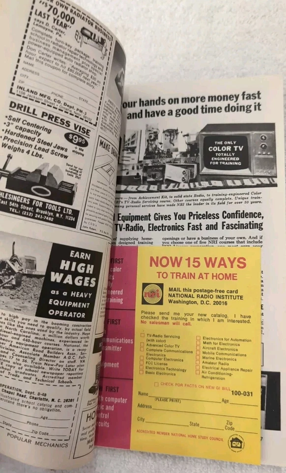 Винтажный иллюстрированный журнал Mechanix Popular Mechanics 1970-е лот из 2 очень хорошее состояние рукоделие - Изображение 3 из 4