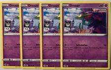 POKEMON 4X DREEPY 128/264 FUSION STRIKE COMMON NEAR MINT-PLAYSET