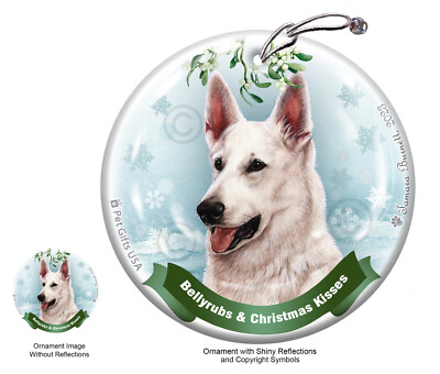 Bellyrubs & Kisses Ornament - White German Shepherd