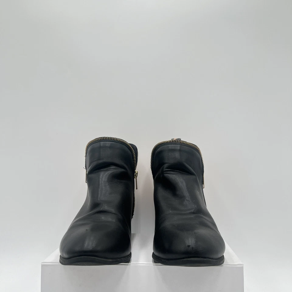 Женские сапоги Betseyville 9,5 леопардовый анималистический принт черные ботильоны на боковой молнии - Изображение 4 из 4