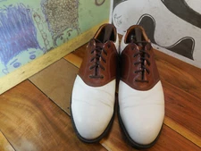 Nike Golf Brown & White Leather Saddle Oxford Golf Shoes Men's 9.5D #183232