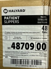 Patient Slippers Size Medium, Halyard 48709, Green, Polyester, Box Of 48 New 