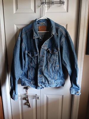 Vintage 90s Levis Denim Mens Jean Trucker Jacket Size Large 70507