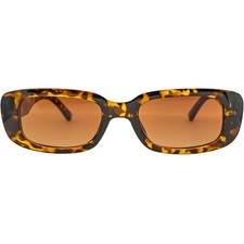 Small Rectangle Sunglasses Yellow Leopard Frame Mens Womens 90's Sunglasses