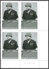 US 3121 - GEN. BENJAMIN O. DAVIS SR. MINT PLATE BLOCK. F-VF NH.  FREE SHIPPING!!
