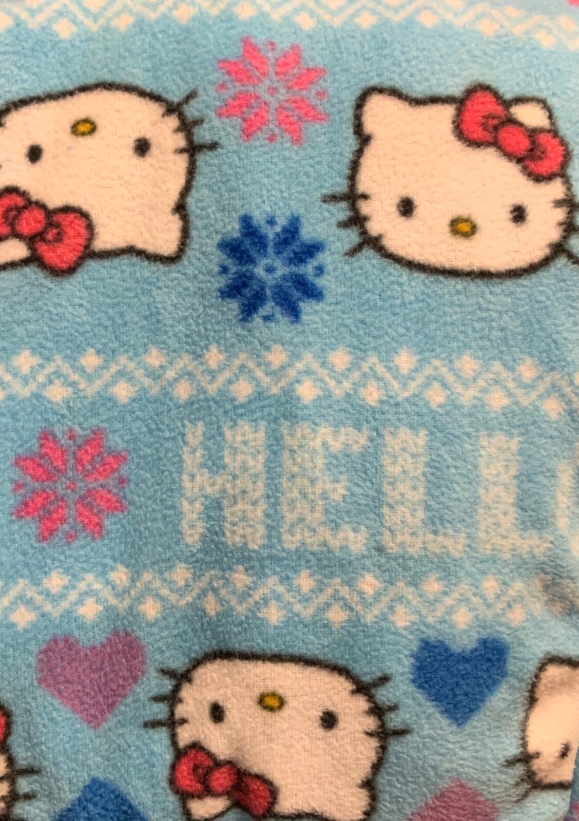 Hello Kitty Union Suit Costume Pajamas PJs M Medium Footed Blue New Fast Ship