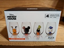 Joyjolt Disney Mickey Mouse Squad Collection Tumblers 15oz Stemless Wine Glasses
