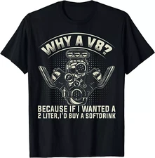 NEW LIMITED Why A V8? Mechanic Car Guy Car Tuning T-Shirt