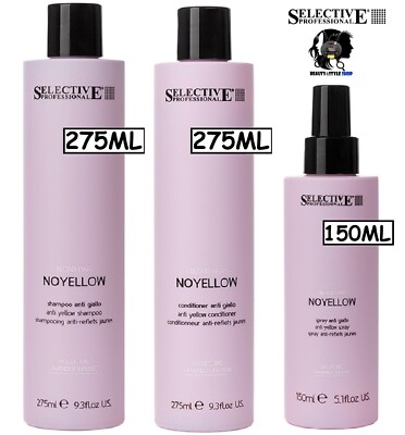 SELECTIVE PROFESSIONAL NOYELLOW SHAMPOO CONDITIONER SPRAY ANTI YELLOW BLONDE HAIR 